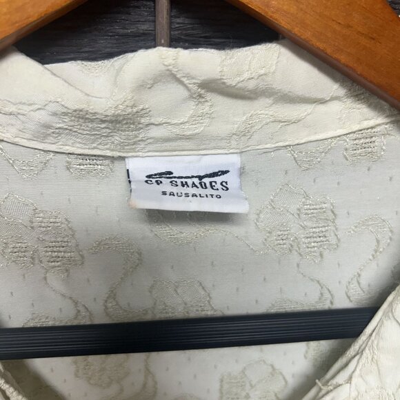 CP Shades Womens Button Down Textured Top Light Yellow Floral Size Medium - Picture 2 of 5